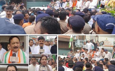 देहरादून में कांग्रेस ने किया ईडी दफ्तर पर प्रदर्शन…