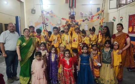 नन्हे मुन्ने बच्चों द्वारा जन्माष्टमी का पर्व स्कूल प्रांगण एस एम पब्लिक एकेडमी में मनाया गया…